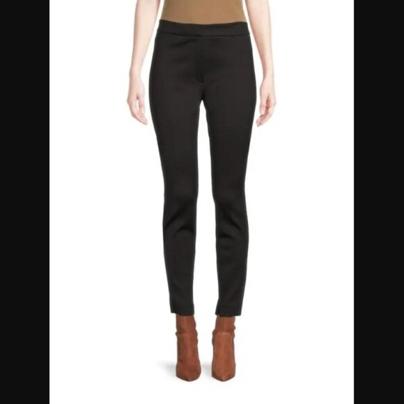 THEORY Black High Rise Scuba Ankle Zip Pants Women's Size 6 NWOT Retail $295 - Picture 1 of 14